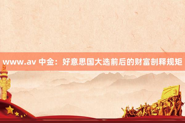 www.av 中金：好意思国大选前后的财富剖释规矩