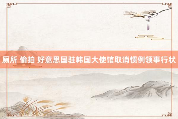 厕所 偷拍 好意思国驻韩国大使馆取消惯例领事行状