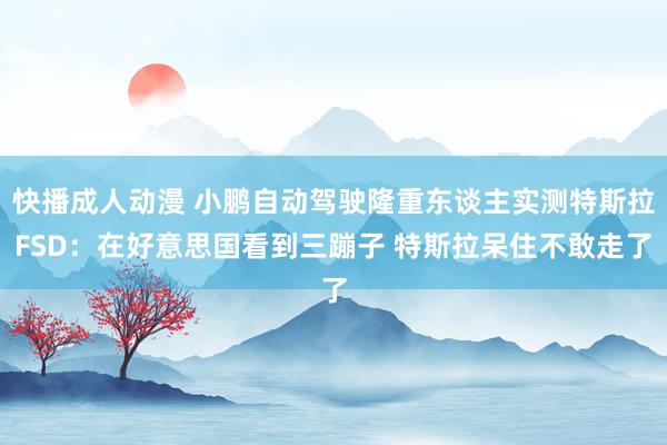 快播成人动漫 小鹏自动驾驶隆重东谈主实测特斯拉FSD：在好意思国看到三蹦子 特斯拉呆住不敢走了